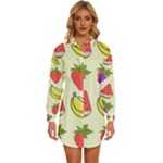 Fruits Pattern Background Food Womens Long Sleeve Shirt Dress