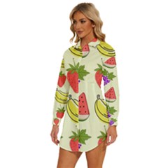 Womens Long Sleeve Shirt Dress 