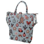 Christmas Cartoon Pattern Buckle Top Tote Bag
