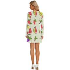 Long Sleeve Deep V Mini Dress  