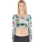 Christmas Decoration Angel Long Sleeve Crop Top