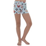 Christmas Cartoon Pattern Kids  Lightweight Velour Yoga Shorts