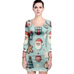 Christmas Decoration Angel Long Sleeve Bodycon Dress