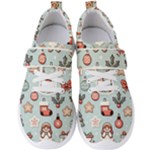 Christmas Cartoon Pattern Men s Velcro Strap Shoes
