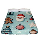Christmas Decoration Angel Fitted Sheet (Queen Size)