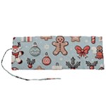 Christmas Cartoon Pattern Roll Up Canvas Pencil Holder (S)