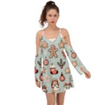 Christmas Cartoon Pattern Boho Dress