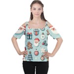 Christmas Decoration Angel Cutout Shoulder T-Shirt