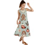 Christmas Cartoon Pattern Summer Maxi Dress