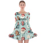Christmas Decoration Angel Long Sleeve Skater Dress