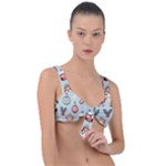 Christmas Cartoon Pattern Front Tie Bikini Top