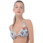 Christmas Cartoon Pattern Knot Up Bikini Top