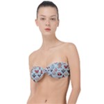 Christmas Cartoon Pattern Classic Bandeau Bikini Top 