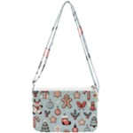 Christmas Cartoon Pattern Double Gusset Crossbody Bag