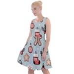 Christmas Cartoon Pattern Knee Length Skater Dress