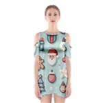 Christmas Decoration Angel Shoulder Cutout One Piece Dress