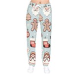 Christmas Cartoon Pattern Women Velvet Drawstring Pants