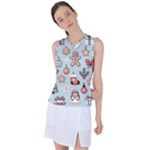 Christmas Cartoon Pattern Women s Sleeveless Sports Top