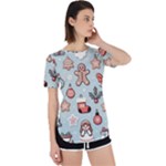 Christmas Cartoon Pattern Perpetual Short Sleeve T-Shirt