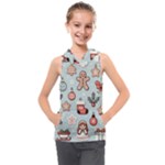 Christmas Cartoon Pattern Kids  Sleeveless Hoodie