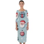 Christmas Decoration Angel Quarter Sleeve Midi Bodycon Dress