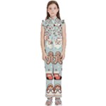 Christmas Cartoon Pattern Kids  Sleeveless Ruffle Edge Band Collar Chiffon One Piece