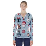 Christmas Decoration Angel V-Neck Long Sleeve Top