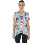 Christmas Decoration Angel Cut Out Side Drop T-Shirt
