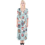 Christmas Decoration Angel Quarter Sleeve Wrap Maxi Dress