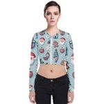 Christmas Decoration Angel Long Sleeve Zip Up Bomber Jacket