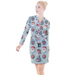 Christmas Decoration Angel Button Long Sleeve Dress