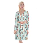 Christmas Decoration Angel Long Sleeve Velvet Front Wrap Dress