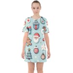 Christmas Decoration Angel Sixties Short Sleeve Mini Dress