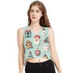 Christmas Decoration Angel V-Neck Cropped Tank Top