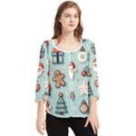 Christmas Decoration Angel Chiffon Quarter Sleeve Blouse