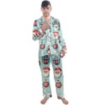 Christmas Decoration Angel Men s Long Sleeve Satin Pajamas Set