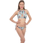 Christmas Decoration Angel Cross Front Halter Bikini Set