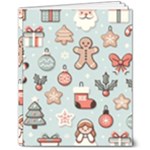Christmas Cartoon Pattern 8  x 10  Hardcover Notebook