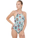 Christmas Decoration Angel High Neck One Piece Swimsuit