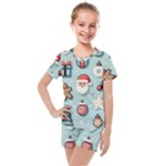 Christmas Decoration Angel Kids  Mesh T-Shirt and Shorts Set