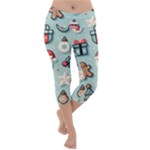 Christmas Decoration Angel Lightweight Velour Capri Yoga Leggings