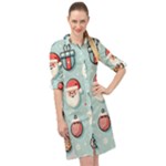 Christmas Decoration Angel Long Sleeve Mini Shirt Dress