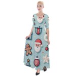 Christmas Decoration Angel Half Sleeves Maxi Dress