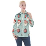 Christmas Decoration Angel Women s Long Sleeve Pocket Shirt