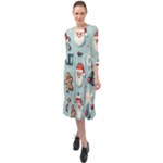 Christmas Decoration Angel Ruffle End Midi Chiffon Dress