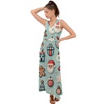 Christmas Decoration Angel V-Neck Chiffon Maxi Dress