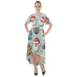 Christmas Decoration Angel Front Wrap High Low Dress