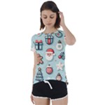 Christmas Decoration Angel Short Sleeve Open Back T-Shirt