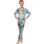 Christmas Decoration Angel Kids  Satin Long Sleeve Pajamas Set