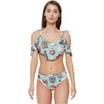 Christmas Decoration Angel Ruffle Edge Tie Up Bikini Set	